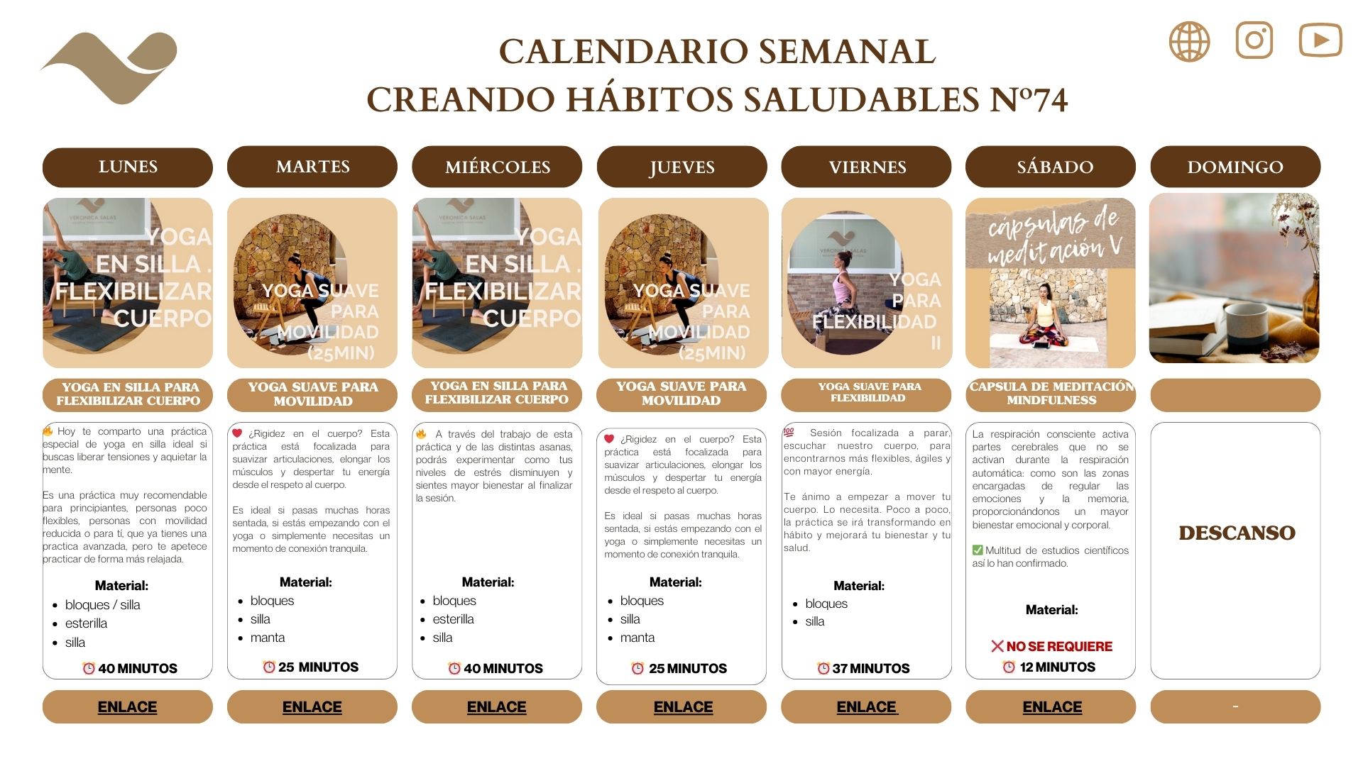 Calendario de yoga y Mindfulness- Veronica Salas